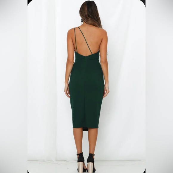 Taking it Back Midi Dress Forest Green - Picture 2 of 5